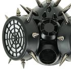 Alternate image 1 for KBW Gothic Black Vinyl Spiked Half-Face Gas Mask Punk Halloween Costume Accessory