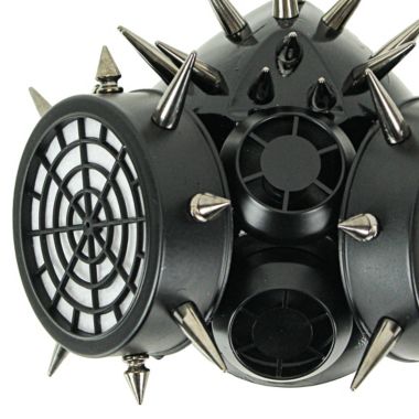 KBW Gothic Black Vinyl Spiked Half-Face Gas Mask Punk Halloween Costume Accessory. View a larger version of this product image.