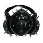 Alternate image 2 for KBW Gothic Black Vinyl Spiked Half-Face Gas Mask Punk Halloween Costume Accessory