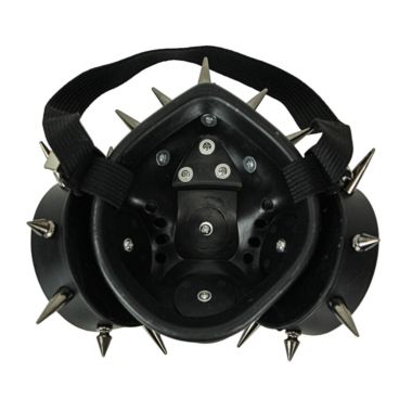 KBW Gothic Black Vinyl Spiked Half-Face Gas Mask Punk Halloween Costume Accessory. View a larger version of this product image.