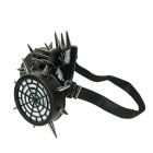 Alternate image 3 for KBW Gothic Black Vinyl Spiked Half-Face Gas Mask Punk Halloween Costume Accessory