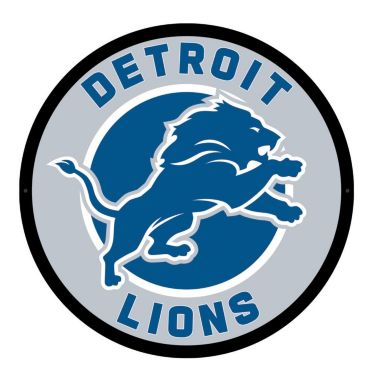 Evergreen Ultra-Thin Edgelight LED Wall Decor, Round, Detroit Lions- 23 x 23 Inches Made In USA. View a larger version of this product image.