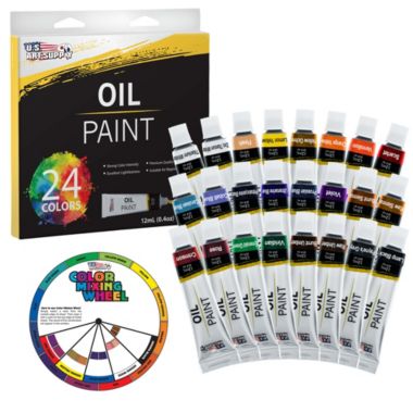 U.S. Art Supply Professional 24 Color Set of Art Oil Paint in 12ml Tubes - Rich Vivid Colors for Artists, Students, Beginners - Canvas Portrait Paintings. View a larger version of this product image.