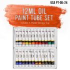 Alternate image 1 for U.S. Art Supply Professional 24 Color Set of Art Oil Paint in 12ml Tubes - Rich Vivid Colors for Artists, Students, Beginners - Canvas Portrait Paintings