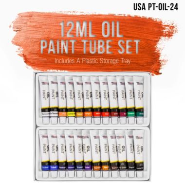 U.S. Art Supply Professional 24 Color Set of Art Oil Paint in 12ml Tubes - Rich Vivid Colors for Artists, Students, Beginners - Canvas Portrait Paintings. View a larger version of this product image.
