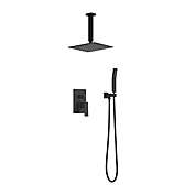 Infinity Merch Shower Set System Bathroom Luxury Rain Mixer Shower Combo Set  in Matt Black