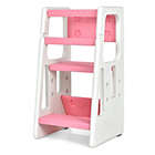 Alternate image 0 for Slickblue Kids Kitchen Step Stool with Double Safety Rails -Pink