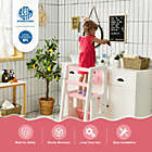 Alternate image 1 for Slickblue Kids Kitchen Step Stool with Double Safety Rails -Pink
