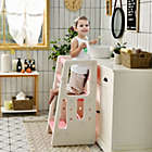Alternate image 2 for Slickblue Kids Kitchen Step Stool with Double Safety Rails -Pink
