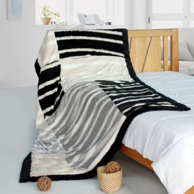 Blancho Bedding Classic Stripe Patchwork Throw Blanket (61 by 86.6 inches). View a larger version of this product image.
