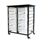 Alternate image 0 for Luxor Furniture Mobile Bin Storage Unit - Double Row with Large Clear Bins