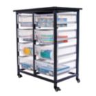 Alternate image 1 for Luxor Furniture Mobile Bin Storage Unit - Double Row with Large Clear Bins