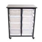 Alternate image 2 for Luxor Furniture Mobile Bin Storage Unit - Double Row with Large Clear Bins