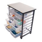 Alternate image 3 for Luxor Furniture Mobile Bin Storage Unit - Double Row with Large Clear Bins