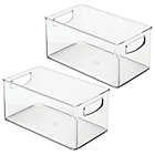 Alternate image 0 for mDesign Plastic Kitchen Pantry Cabinet Food Storage with Handles, 2 Pack - Clear