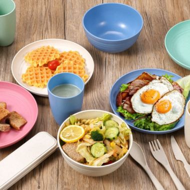 Infinity Merch 28 Piece Wheat Straw Dinnerware Set for 4. View a larger version of this product image.