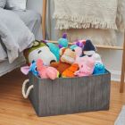 Alternate image 1 for Storage Works - Foldable Fabric Storage Bin w/Cotton Rope Handles & Double-Open Lid, Slate (40L)