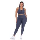 Alternate image 0 for White Mark Women's Plus Size Racer Back Sports Bra & Mesh Leggings Set