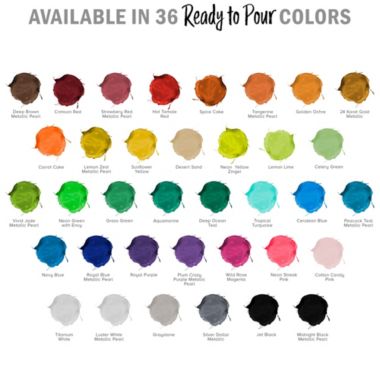 U.S. Art Supply Pouring Masters 36-Color Ready to Pour Acrylic Pouring Paint Set with Silicone Oil & Gloss Medium - Premium Pre-Mixed High Flow 2-Ounce & 8-Ounce Bottles - For Canvas, Wood, Paper, Crafts, Tile. View a larger version of this product image.