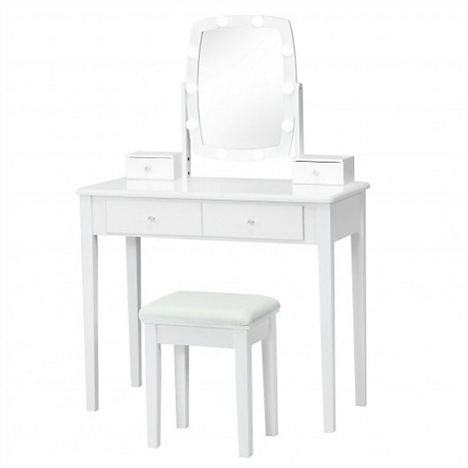 Costway Vanity Table Set With Lighted, Bed Bath And Beyond Vanity Set
