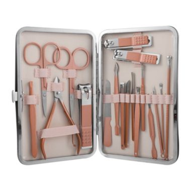 Unique Bargains Stainless Steel 1 Set Manicure Set Professional Nail Clippers Kit Pedicure Kit for Travel or Home, Rose Gold Tone. View a larger version of this product image.