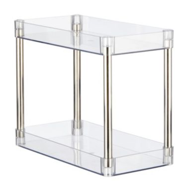mDesign Slim 2-Tier Household Stackable Storage Shelf Organizer. View a larger version of this product image.