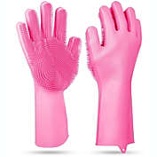 Pink Household Rubber Gloves Medium Housekeeping/ Washing up/ Cleaning 1 Pair 