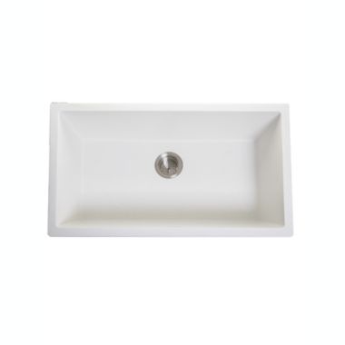 Friho Unisex White 33 Inch Quartz Single Bowl Undermount Drop In Kitchen Sink. View a larger version of this product image.
