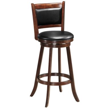 Slickblue 29 Inch Swivel Bar Height Stool Wooden Upholstered Dining Chair. View a larger version of this product image.