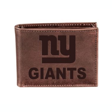 Evergreen New York Giants Bi-Fold Wallet, Brown. View a larger version of this product image.