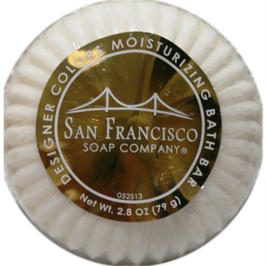 San Francisco Soap Company Set of 6 Round Soap Bars Travel Soap Gift Set Guest Toiletries 2.8oz per Bar (White). View a larger version of this product image.