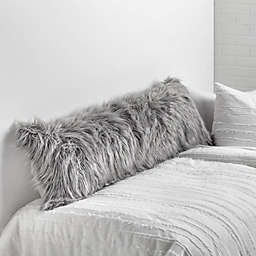 Dormify Faux Mongolian Body Pillow Cover - Grey