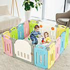 Alternate image 1 for Costway Foldable Baby Playpen 14 Panel Activity Center Safety Play Yard-Multicolor