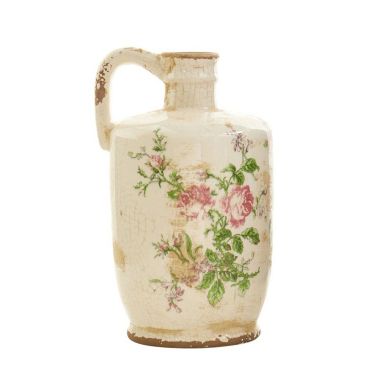 Nearly Natural Classic Decorative 10" Tuscan Ceramic Floral Print Pitcher. View a larger version of this product image.