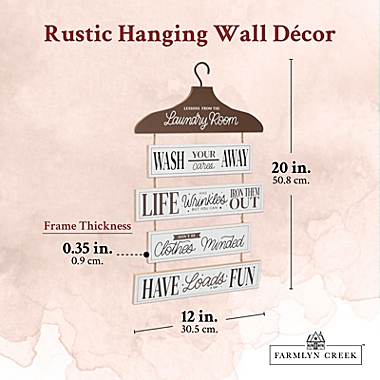 Farmlyn Creek Farmhouse Hanging Wall Décor, Lessons from The Laundry Room Sign (12 x 20 In). View a larger version of this product image.