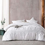 Byourbed Pleated Knit and Loop Textured Queen Comforter - Queen - White