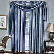 GoodGram Royal Ombre Crushed Semi Sheer Complete 3 Piece Window Curtains & Scarf Set - 42 in. W x 84 in. L, Blue