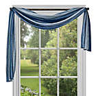 Alternate image 1 for GoodGram Royal Ombre Crushed Semi Sheer Complete 3 Piece Window Curtains & Scarf Set - 42 in. W x 84 in. L, Blue