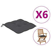 vidaXL Chair Cushions 6 pcs Anthracite 15.7"x15.7"x2.8" Fabric