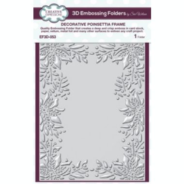 Creative Expressions Decorative Poinsettia Frame 5 34 in x 7 12 in 3D Embossing Folder. View a larger version of this product image.