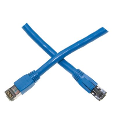 Cable Wholesale 6in Cat8 Blue S/FTP Patch Cable, 40Gb, 2GHz, Molded Boot