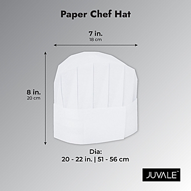 Lot of 24 2 Dozen White Paper Disposable Chef Hats 