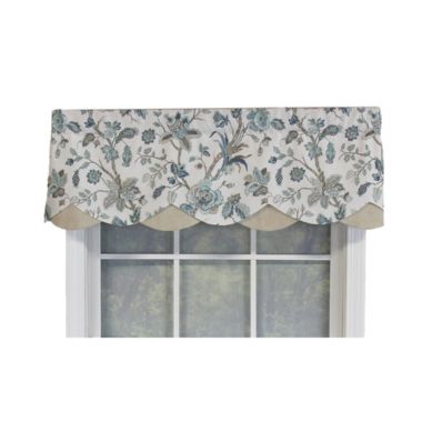 RLF Home Gianna Petticoat Valance Spa. 3"Rod Pocket, Contrast Bottom fabric. 50"W x 15"L. View a larger version of this product image.