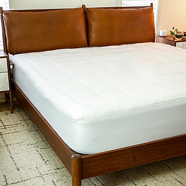 Flash Furniture Capri Comfortable Sleep White Mattress Pad - Deep Pocket - Full Size - Quilted Cotton Top - Hypoallergenic - Fits 8&quot;-21&quot; Mattresses. View a larger version of this product image.