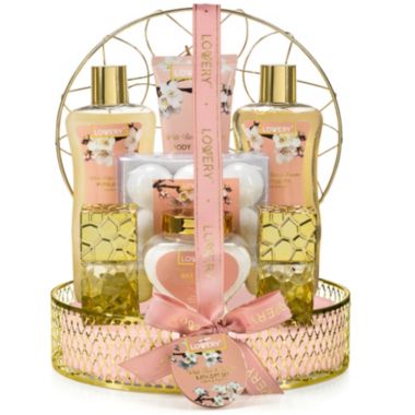 Lovery Bath And Body Gift Basket - White Rose & Jasmine - Home Spa 13pc set. View a larger version of this product image.