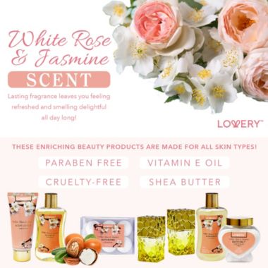 Lovery Bath And Body Gift Basket - White Rose & Jasmine - Home Spa 13pc set. View a larger version of this product image.