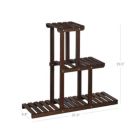 Alternate image 3 for SONGMICS Plant Stand, Small Solid Wood Plant Holder Rack with 6 Spots for Flower Pots, 3-Tier Indoor Plant Shelf, for Small Spaces, Living Room, Balcony, Corners, Rustic Dark Brown