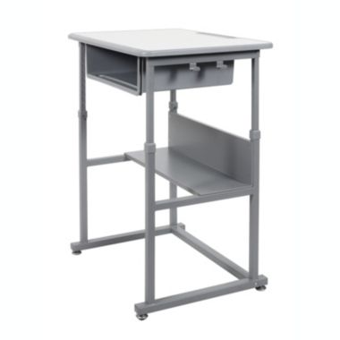 Offex STUDENT-M Student Manual Adjustable Desk - Light Gray/Medium Gray. View a larger version of this product image.