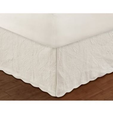 Greenland Home Fashion Paisley Quilted Bed Skirt Drop 18" - King 78x80", Ivory. View a larger version of this product image.