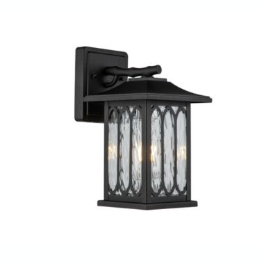 ELE Light & Decor Windfall Black Outdoor Hardwired Wall Lantern Sconce with No Bulbs Included. View a larger version of this product image.